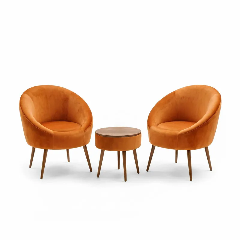 Wing Chair & Coffee Table Set (3 Pieces) Atelier Del Sofa