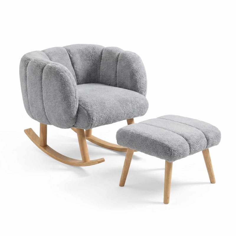 Wing Chair & Pouffe Set (2 Pieces) Atelier Del Sofa