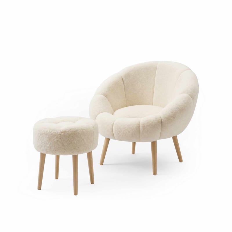 Wing Chair & Pouffe Set (2 Pieces) Atelier Del Sofa