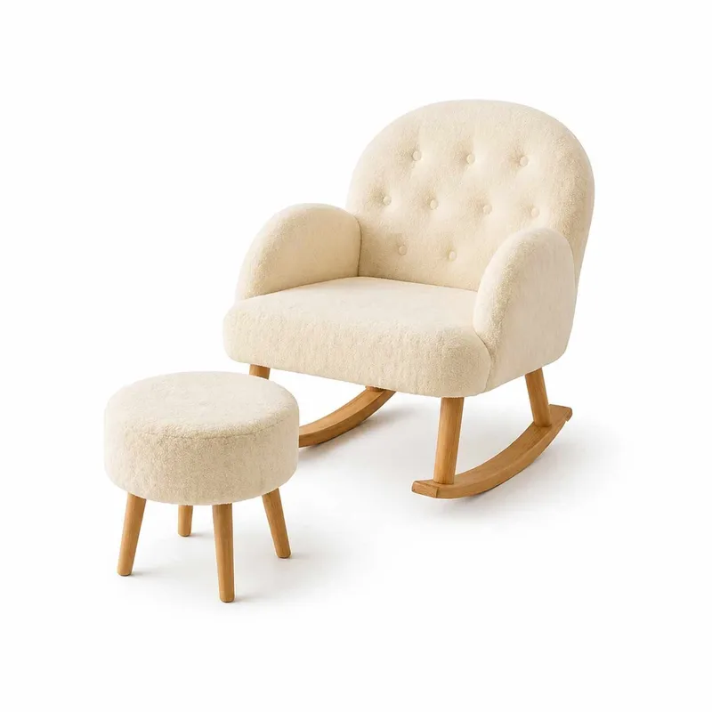 Wing Chair & Pouffe Set (2 Pieces) Atelier Del Sofa