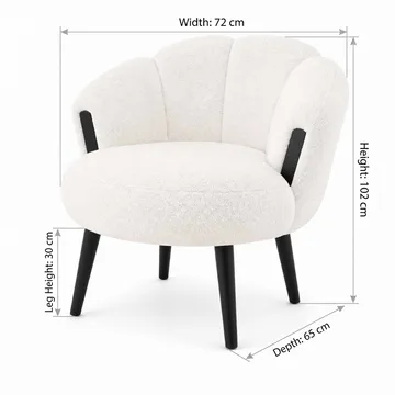 Wing Chair Atelier Del Sofa Star (72 x 102 x 65 cm) Hvit svart - Møbler - Stoler - Lenestoler