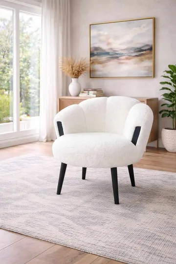 Wing Chair Atelier Del Sofa Star (72 x 102 x 65 cm) Hvit svart - Møbler - Stoler - Lenestoler