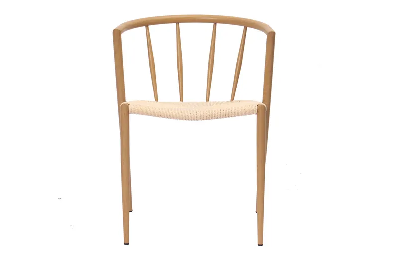 Winston Spisestol & Kjøkkenstol med Rottinglook og Metallben i Eklook - Beige - Møbler - Stoler - Spisestuestoler & kjøkkenstoler