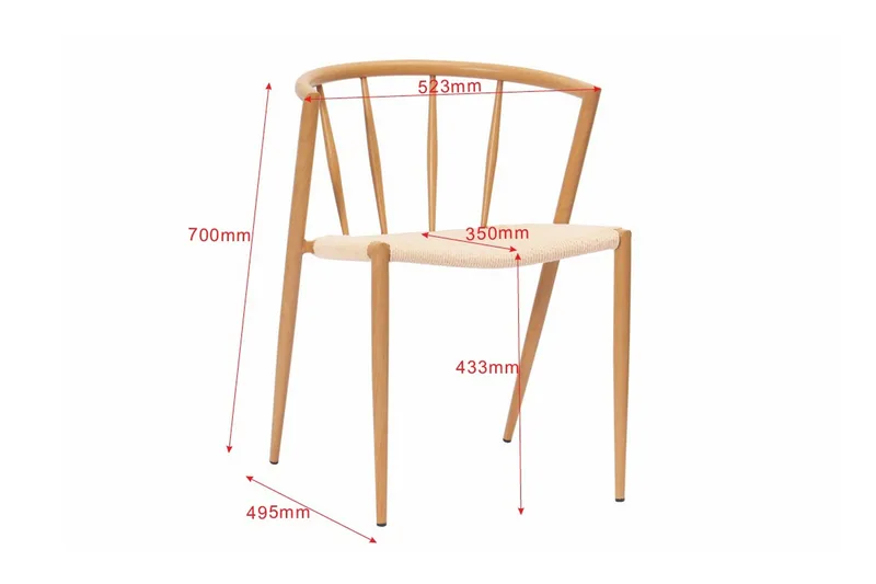 Winston spisestol - Beige / metallben i eik - Møbler - Stoler - Spisestuestoler & kjøkkenstoler