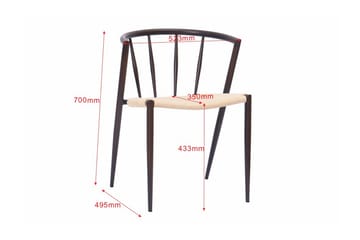 Winston Spisestol - Beige / Metallben Røkt eik - Møbler - Stoler - Spisestuestoler & kjøkkenstoler