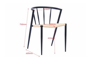 Winston Spisestol - Beige / Metallben svart - Møbler - Stoler - Spisestuestoler & kjøkkenstoler