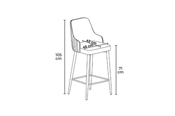Ydra Bargruppe 45 cm - Antrasitt/Sort - Møbler - Stoler - Barstol