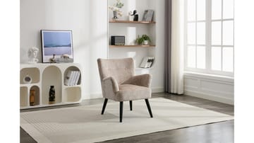 Zevani lenestol i bouclé - Biscuit Cream - Møbler - Stoler - Lenestoler