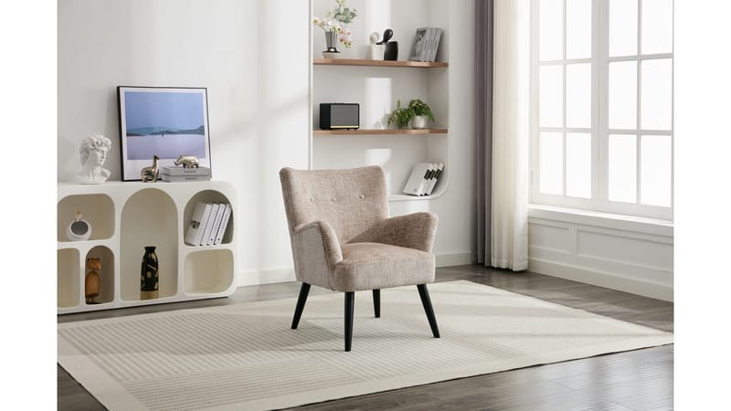 Zevani lenestol i bouclé - Biscuit Cream - Møbler - Stoler - Lenestoler