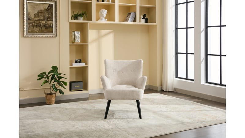 Zevani lenestol i bouclé - Krem - Møbler - Stoler - Lenestoler