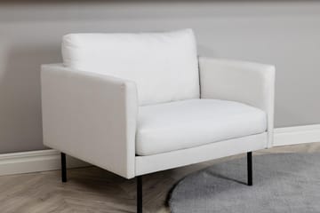 Zoom Moderne Lenestol i Stoff med Metallben - Hvit - Møbler - Stoler - Lenestoler