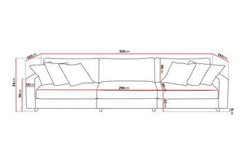 Valencia ekstra dyp 5-seters sofa - Brun - Møbler - Sofaer
