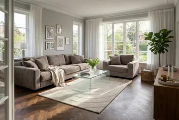 Valencia ekstra dyp 5-seters sofa i chenille - Brun - Møbler - Sofaer