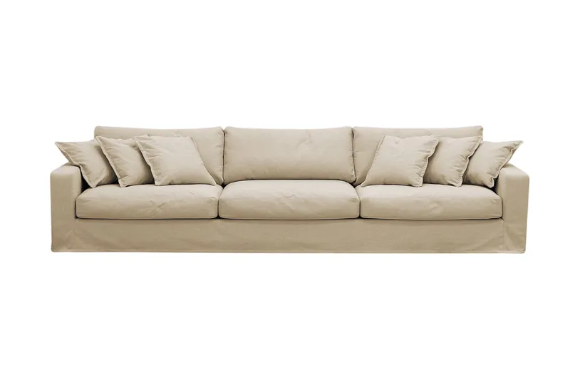 Valencia Ekstra dyp 5-seters sofa med avtakbart og vaskbart trekk, Beige