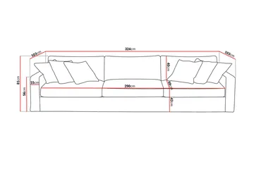 Valencia Ekstra dyp 5-seters sofa med avtakbart og vaskbart trekk - Beige - Møbler - Sofaer