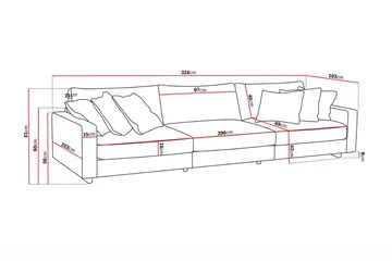 Valencia ekstra dyp 5-seters sofa - Offwhite - Møbler - Sofaer