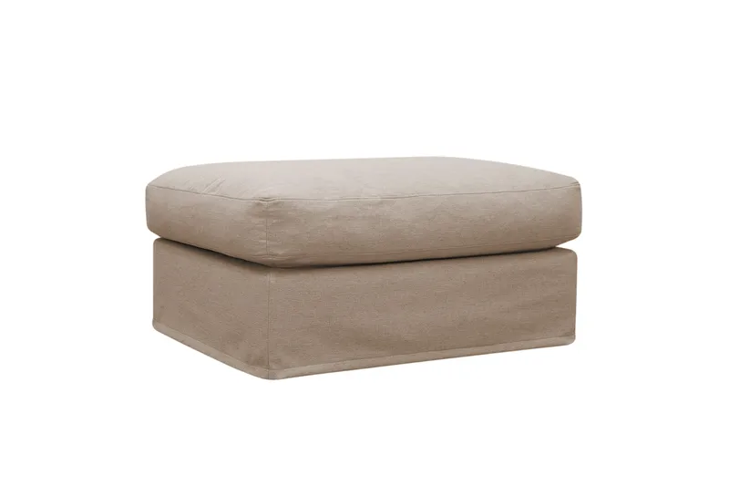 Valencia Extra Dyp 3-seters sofa + fotskammel med avtakbart og vaskbart trekk - Lysebrun - Møbler - Sofaer