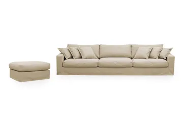 Valencia Extra Dyp 5-seters sofa + fotskammel med avtakbart og vaskbart trekk