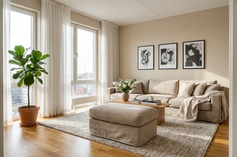 Valencia Extra Dyp 5-seters sofa + fotskammel med avtakbart og vaskbart trekk - Brun - Møbler - Sofaer