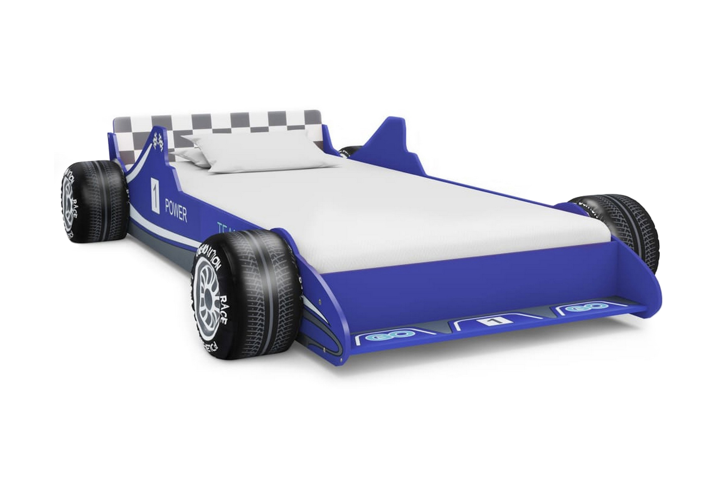 Barneseng racerbil 90x200 cm blå - Blå