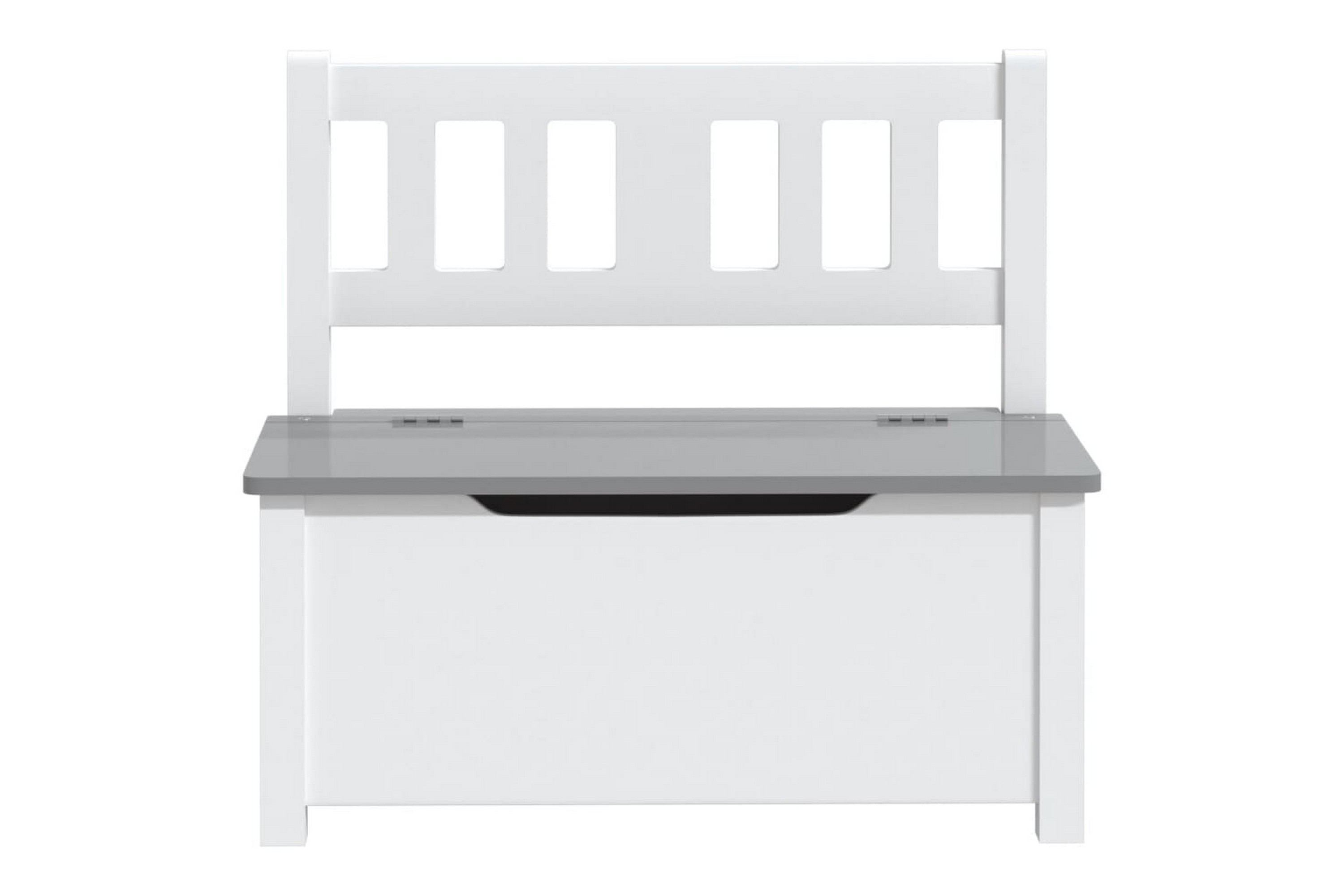Be Basic Oppbevaringsbenk for barn hvit og grå 60x30x55 cm MDF - Hvit