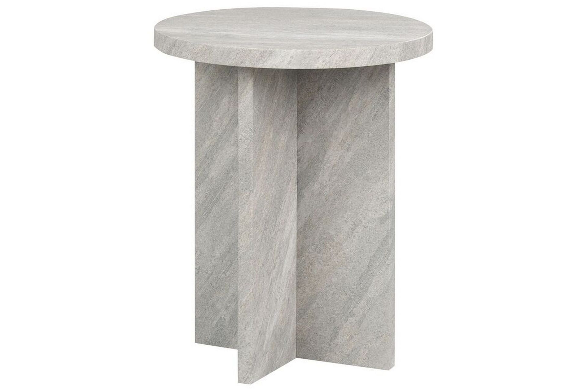 Sidebord Grå Betongeffekt MDF Steinlignende Finér 80 x 80 cm Klassisk Moderne Design