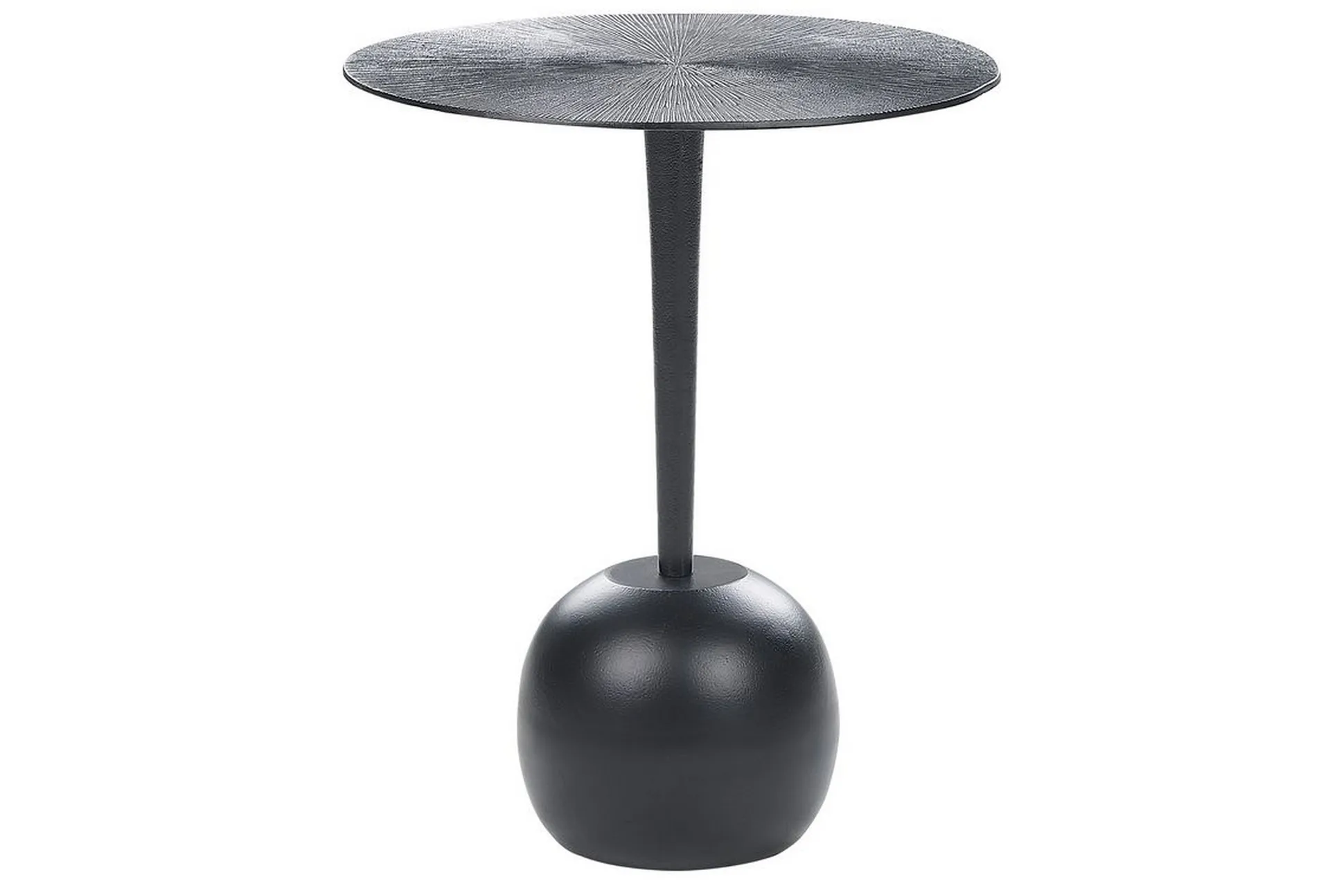 Sidebord Svart Metall Aluminium Rund form Moderne Minimalistisk Dekorativt Småbord Nattbord Stue Gang