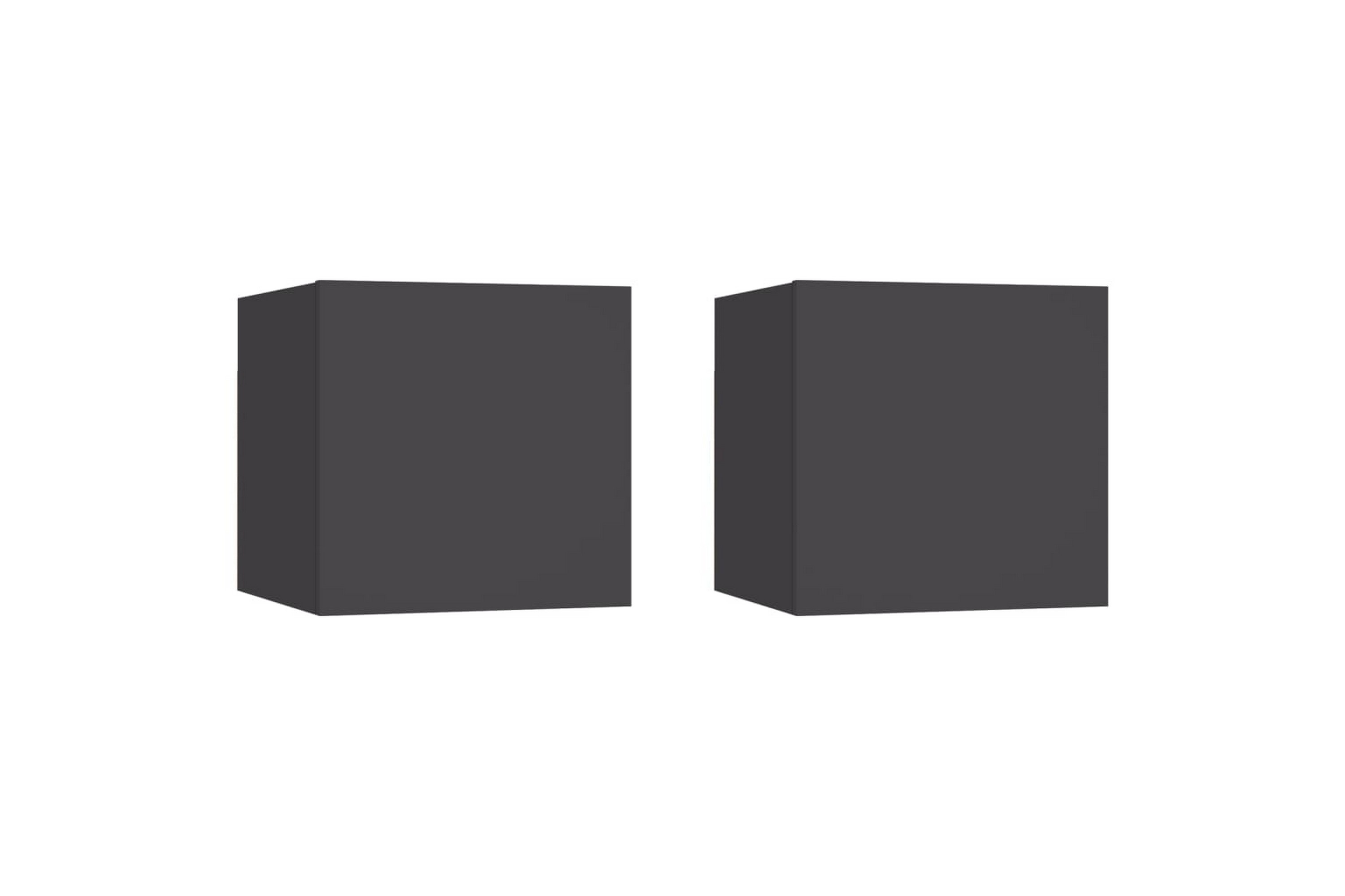 Be Basic Nattbord 2 stk grå 30,5x30x30 cm sponplate - Grå