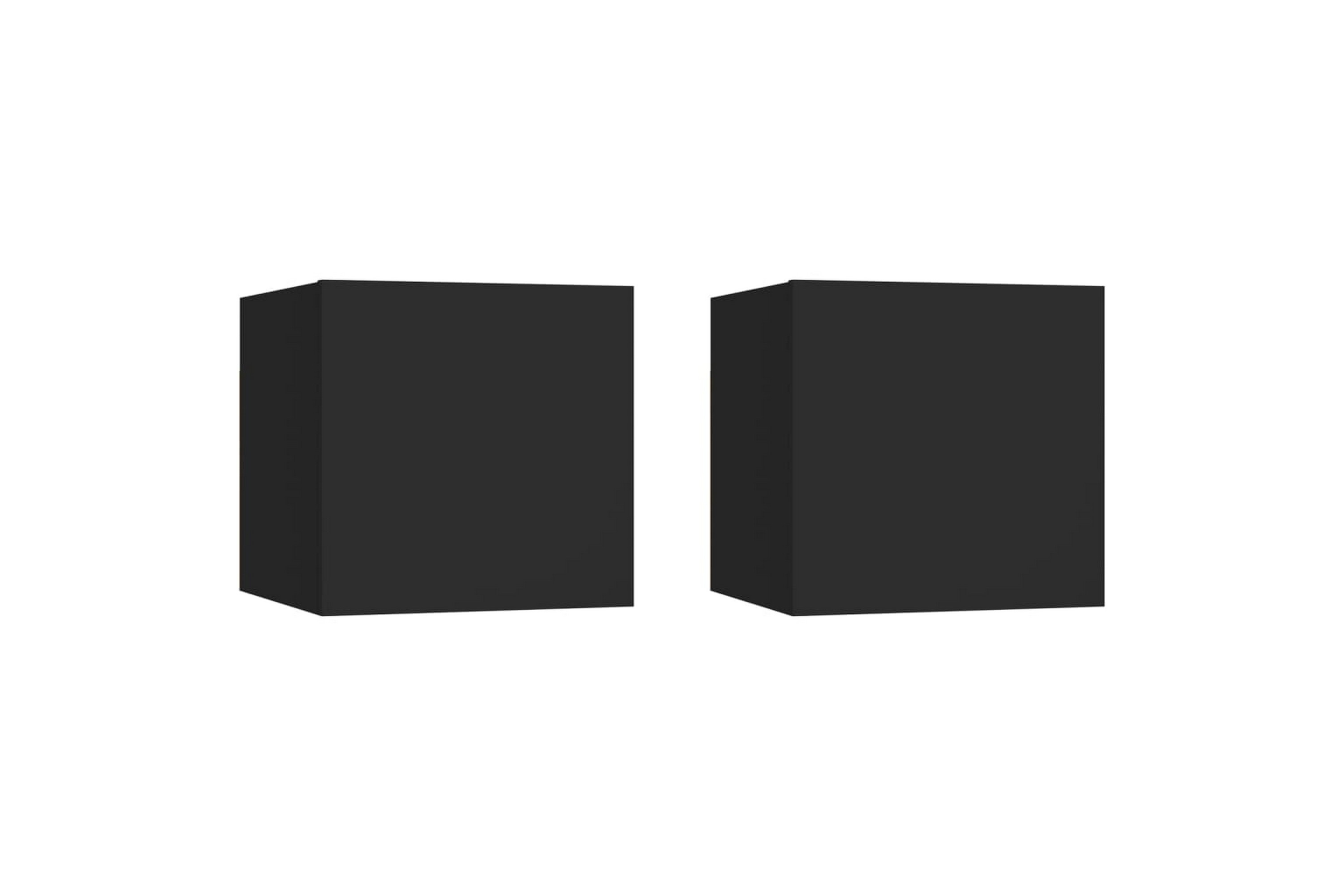 Be Basic Nattbord 2 stk svart 30,5x30x30 cm sponplate - Svart