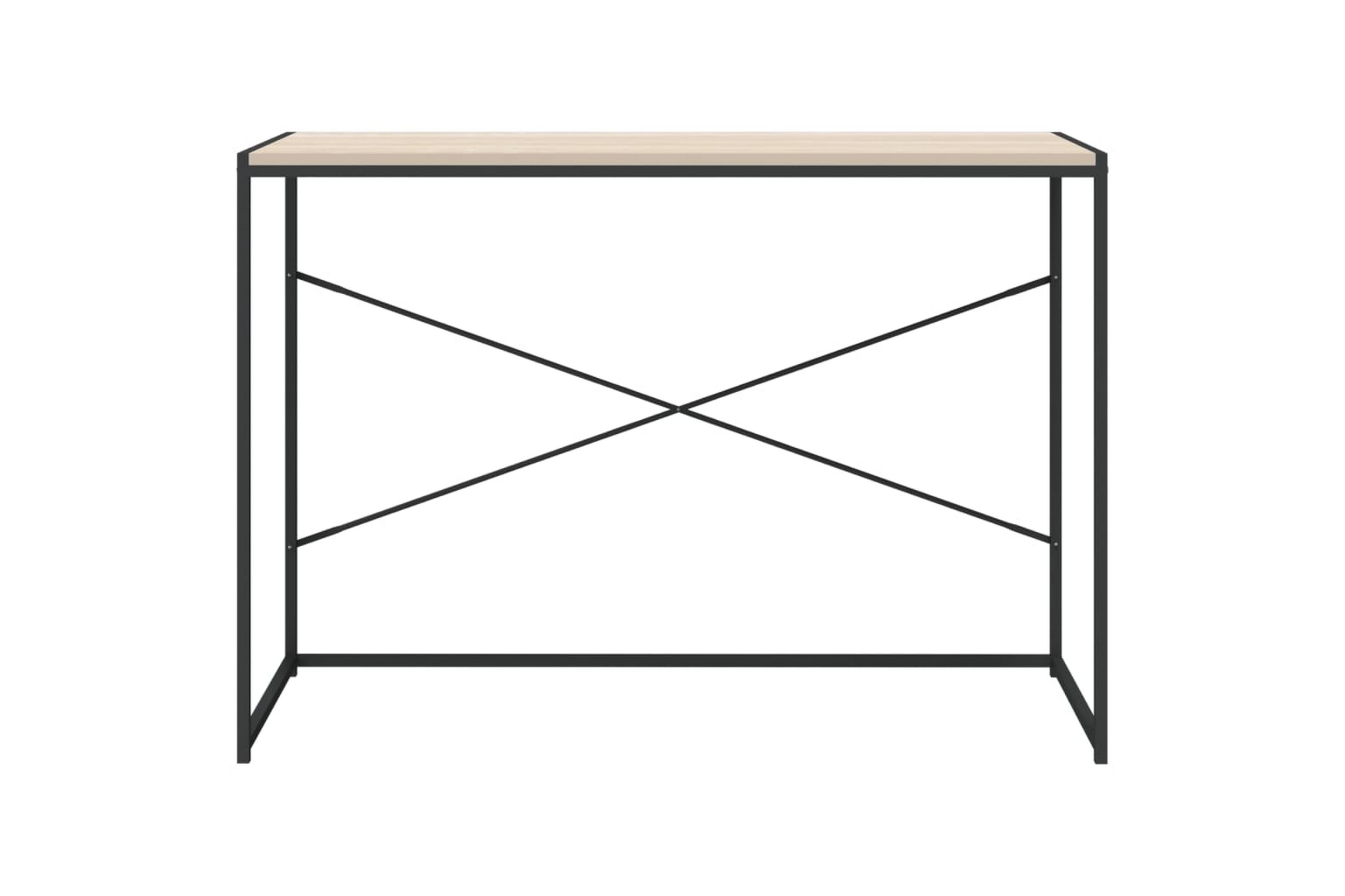 Be Basic Databord svart og eik 110x60x70 cm sponplate - Brun