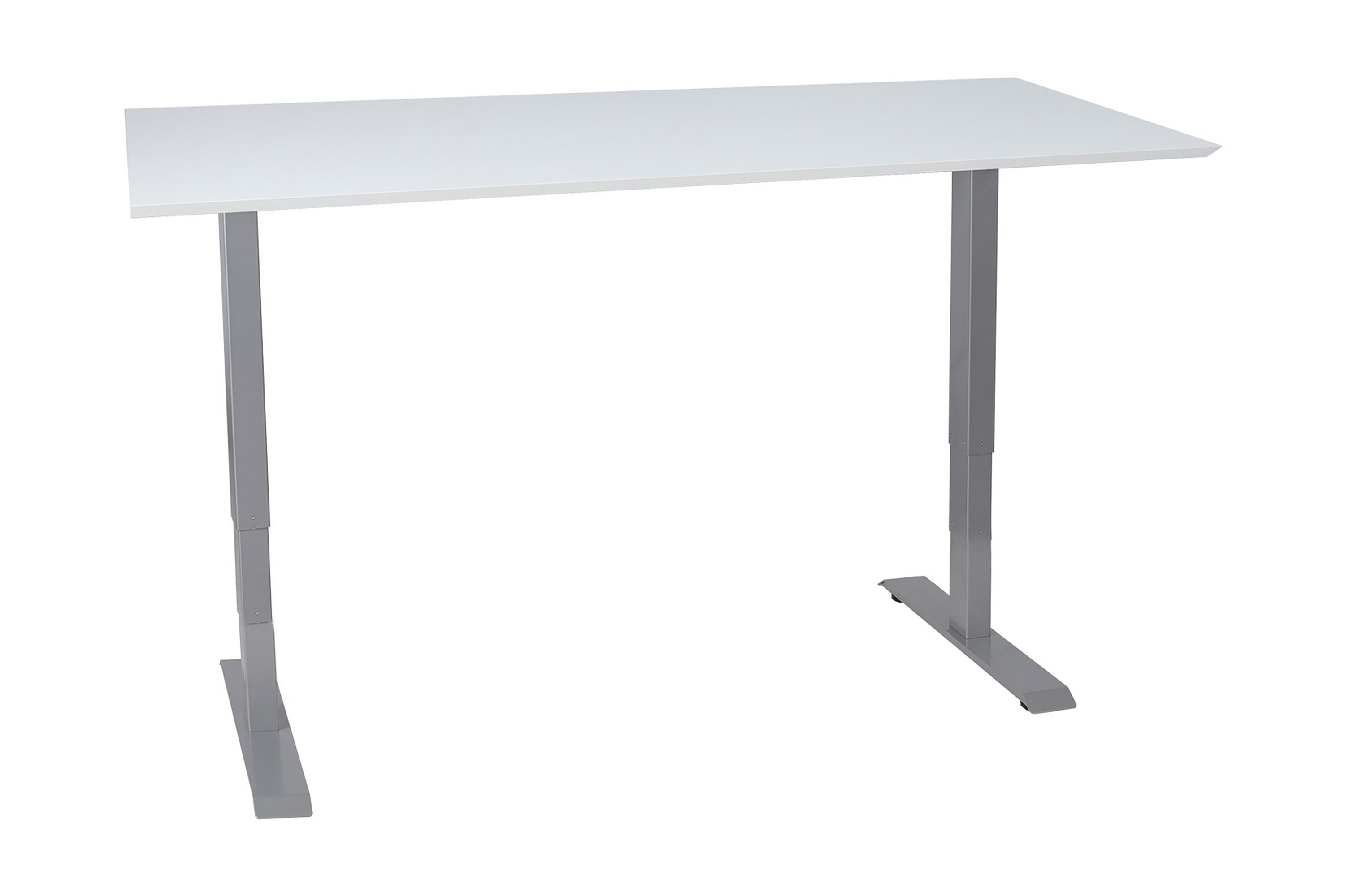 Skrivebord Cogito 2 160 cm Hev- og Senkbart - Hvit/Grå