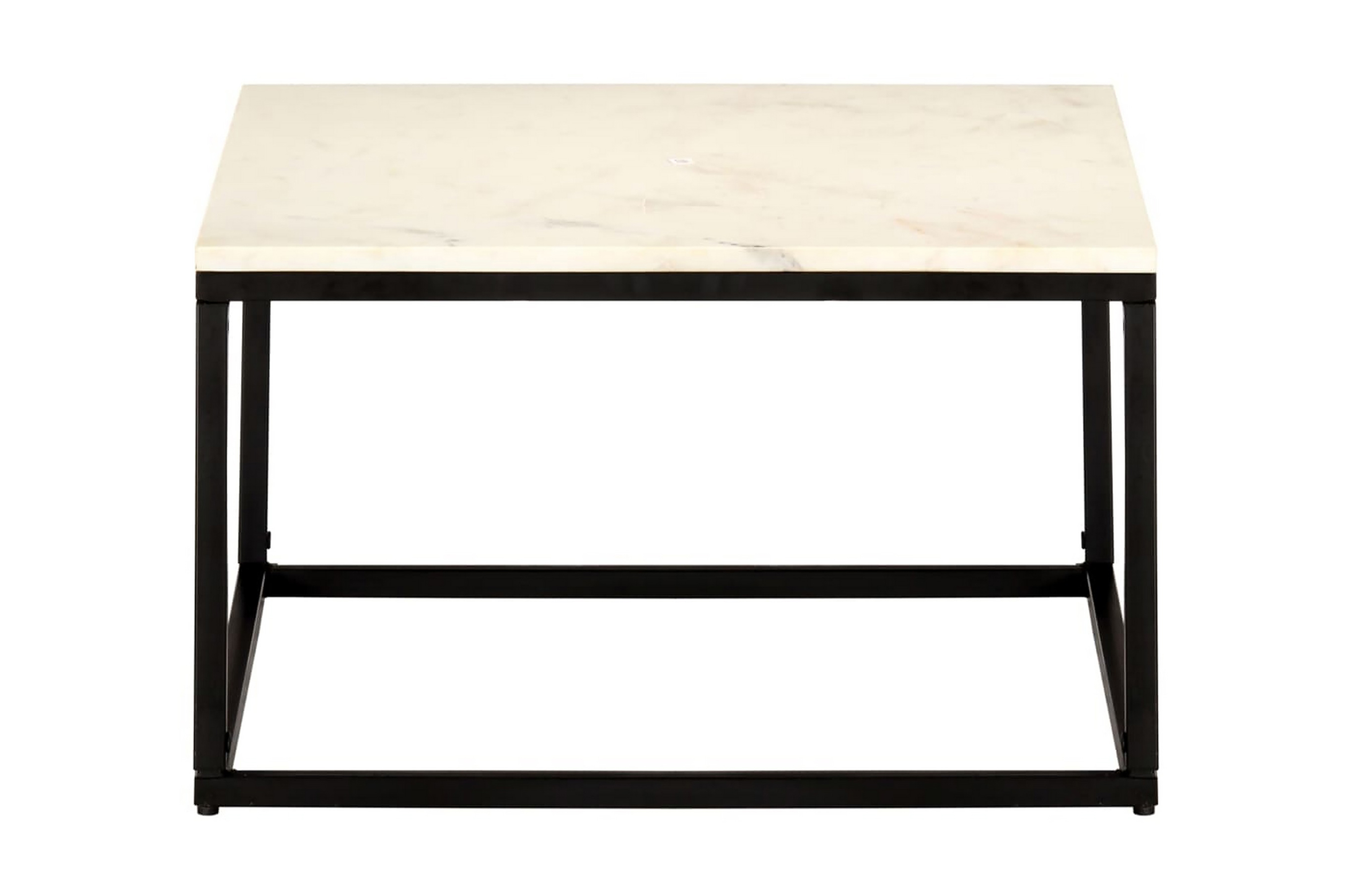 Be Basic Salongbord hvit 60x60x35 cm ekte stein med marmorstruktur -