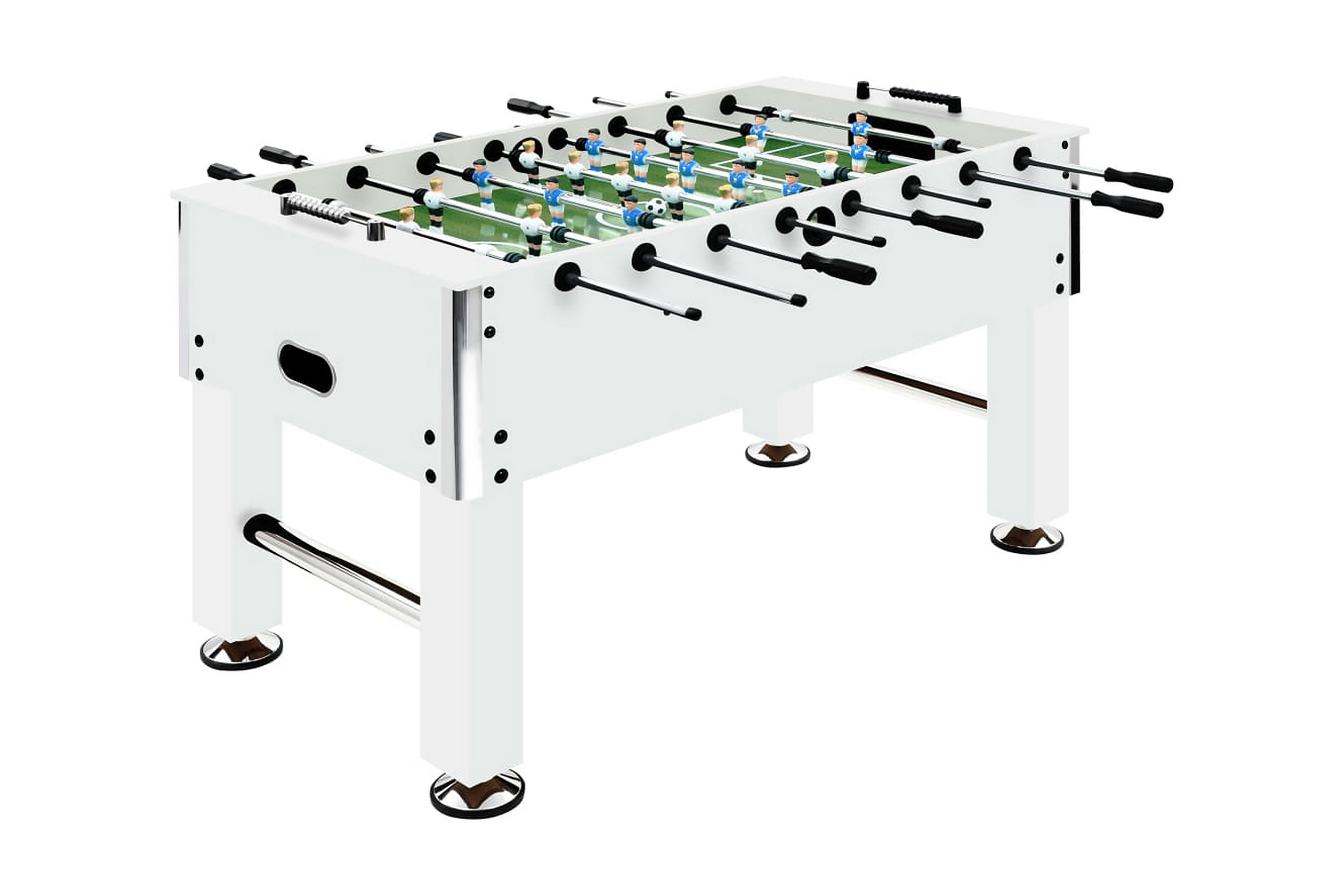 Fotballbord stål 60 kg 140x74,5x87,5 cm hvit -