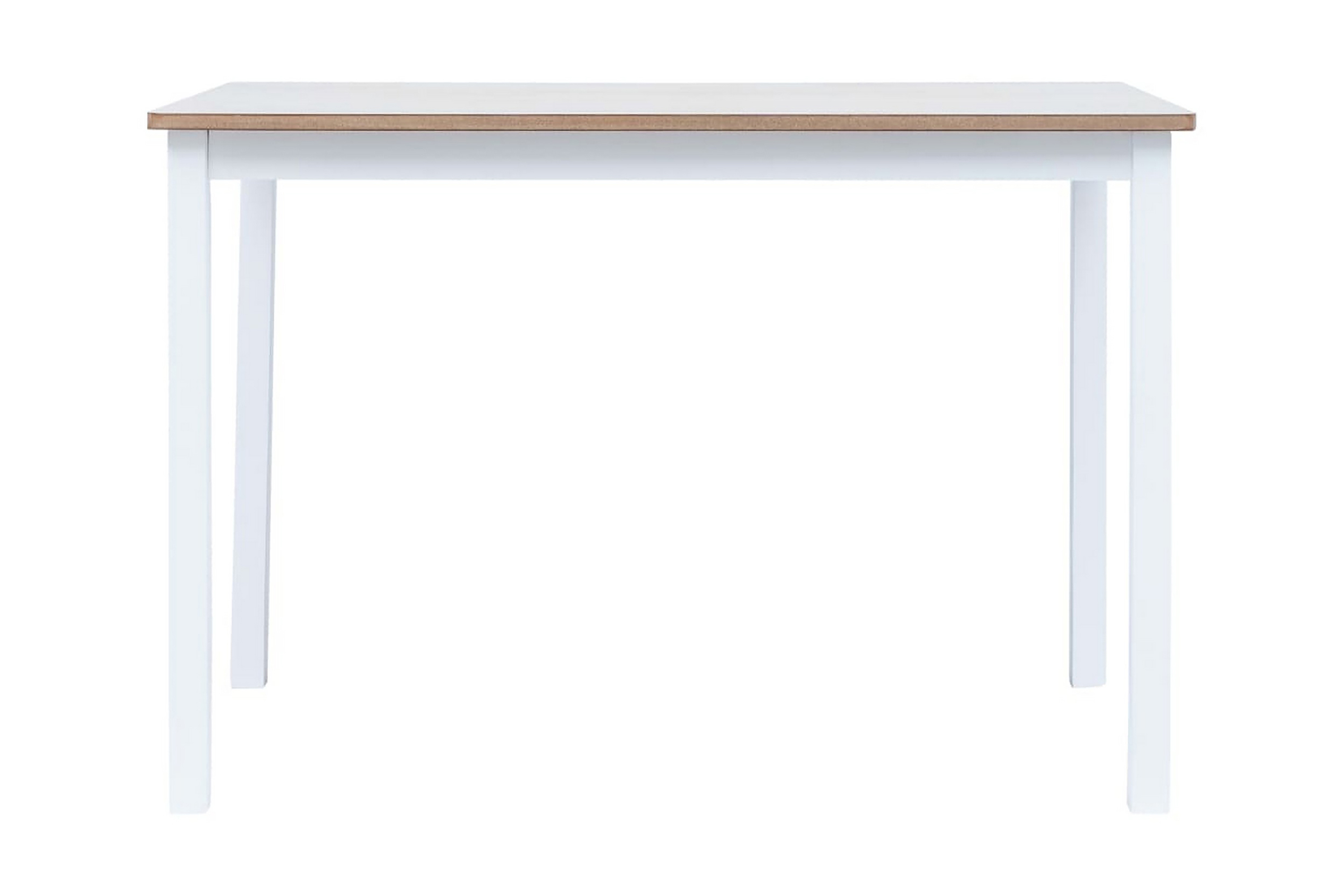 Be Basic Spisebord hvit og brun 114x71x75 cm heltre gummitre -