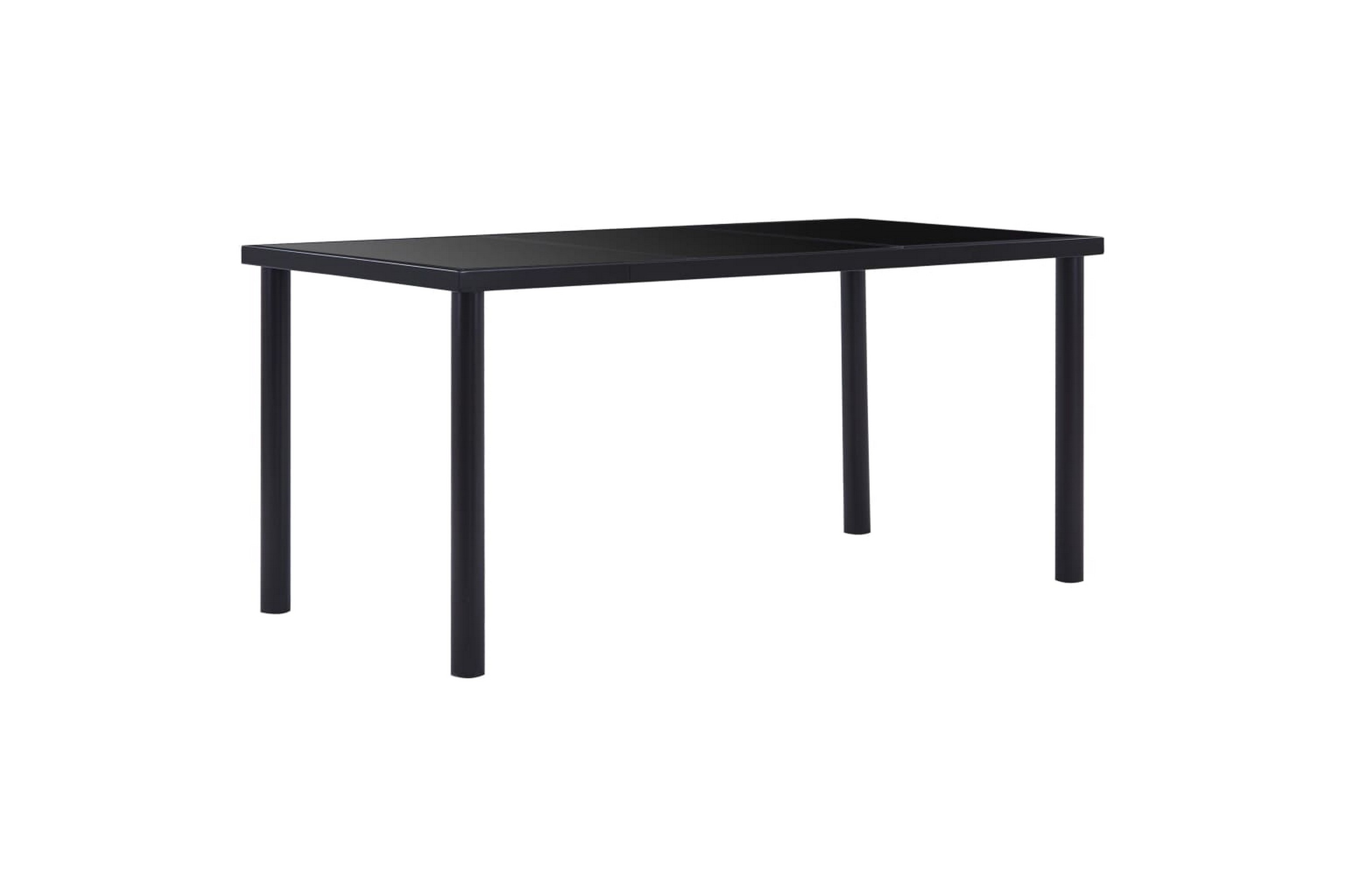 Be Basic Spisebord svart 160x80x75 cm herdet glass - Svart