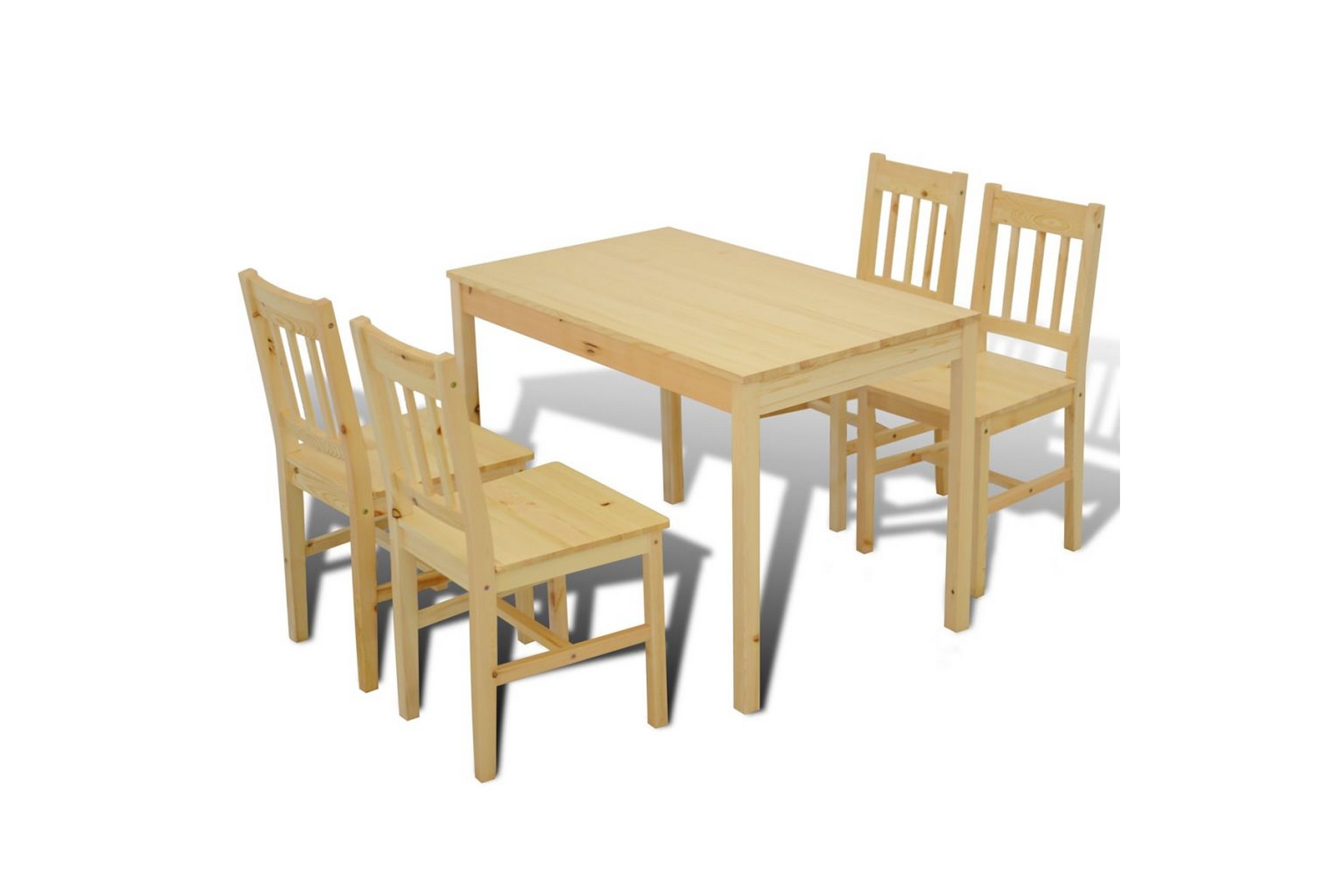 Be Basic Spisebord med 4 stoler i trehvit - Brun