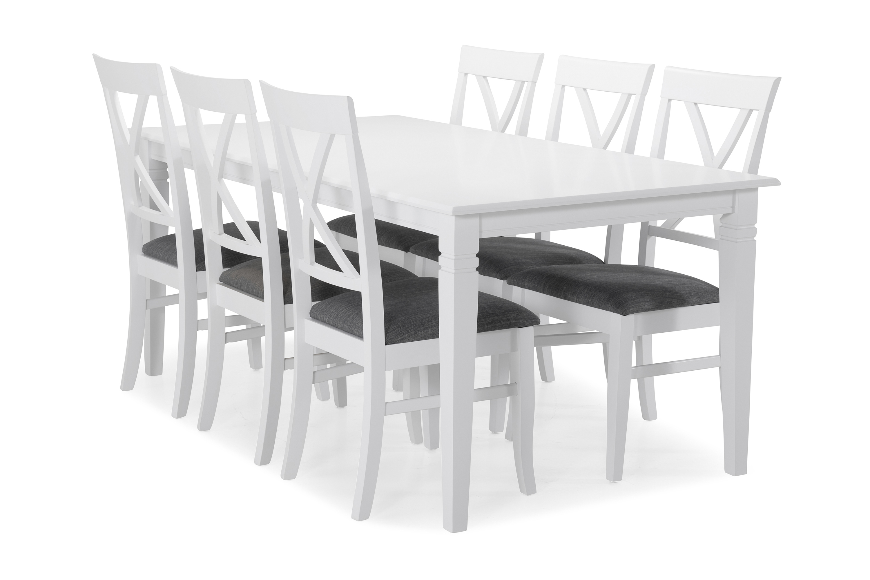 Spisebord Twain med 6 stoler - Hvit