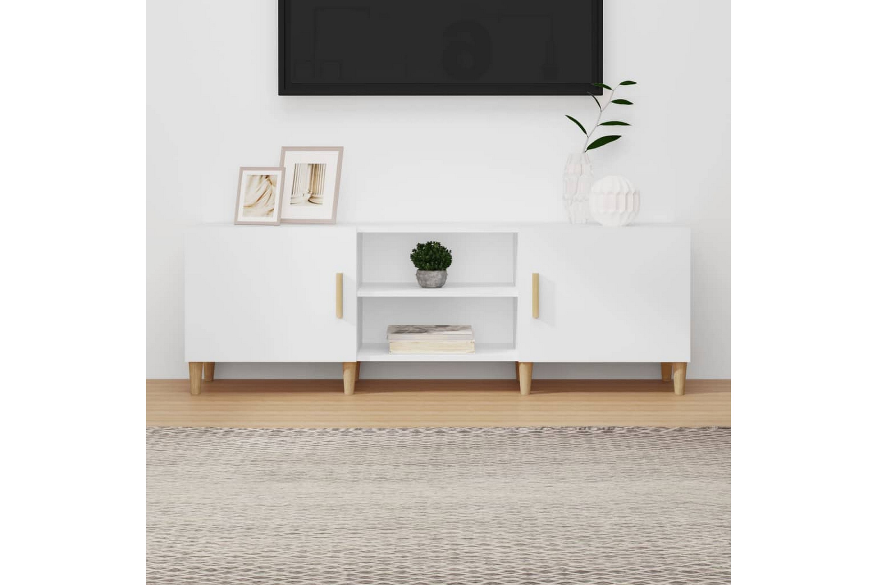 Be Basic beBasic TV-benk hvit 150x30x50 cm konstruert tre - Hvit
