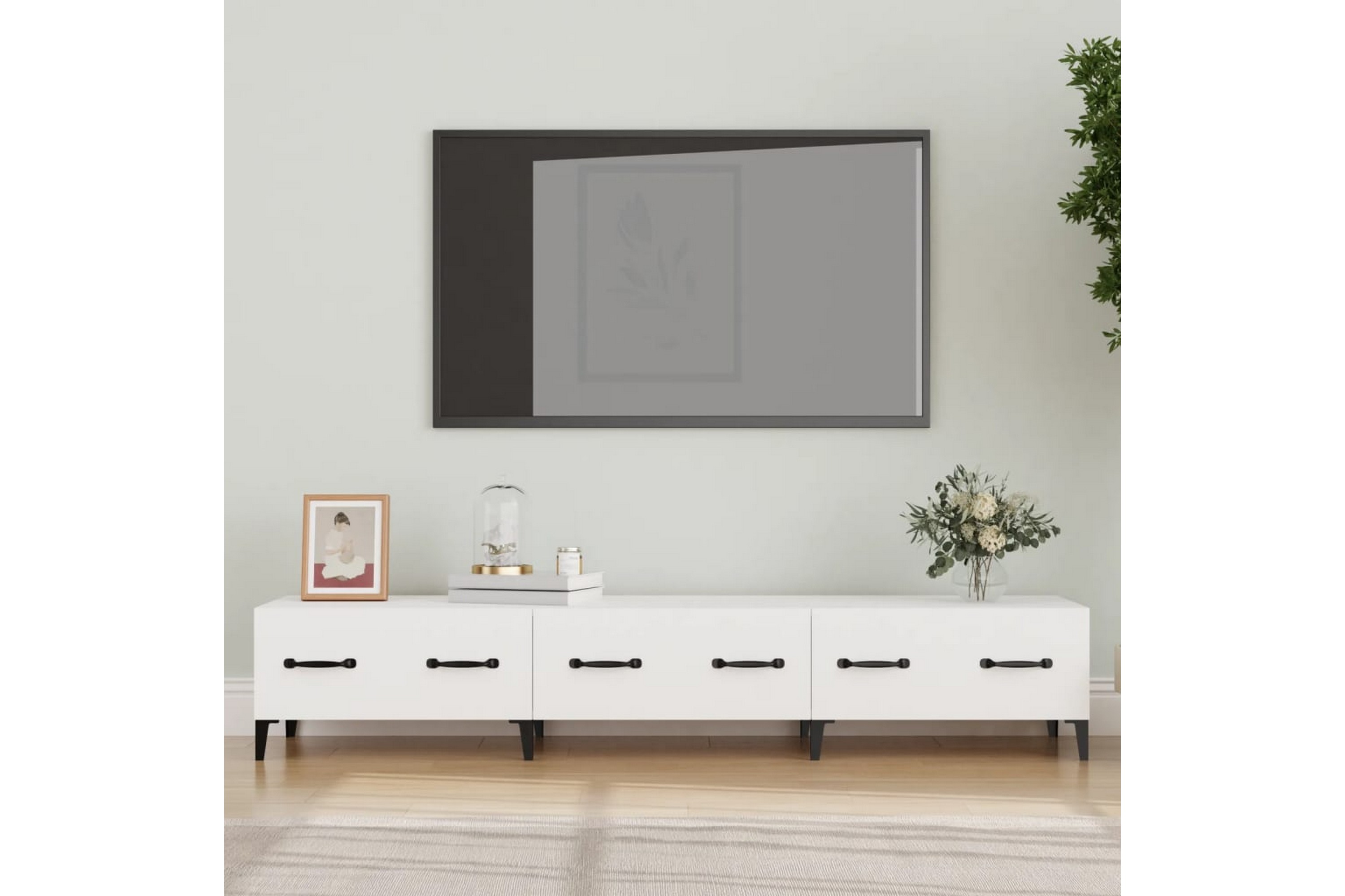 Be Basic beBasic TV-benk hvit 150x34,5x30 cm konstruert tre - Hvit