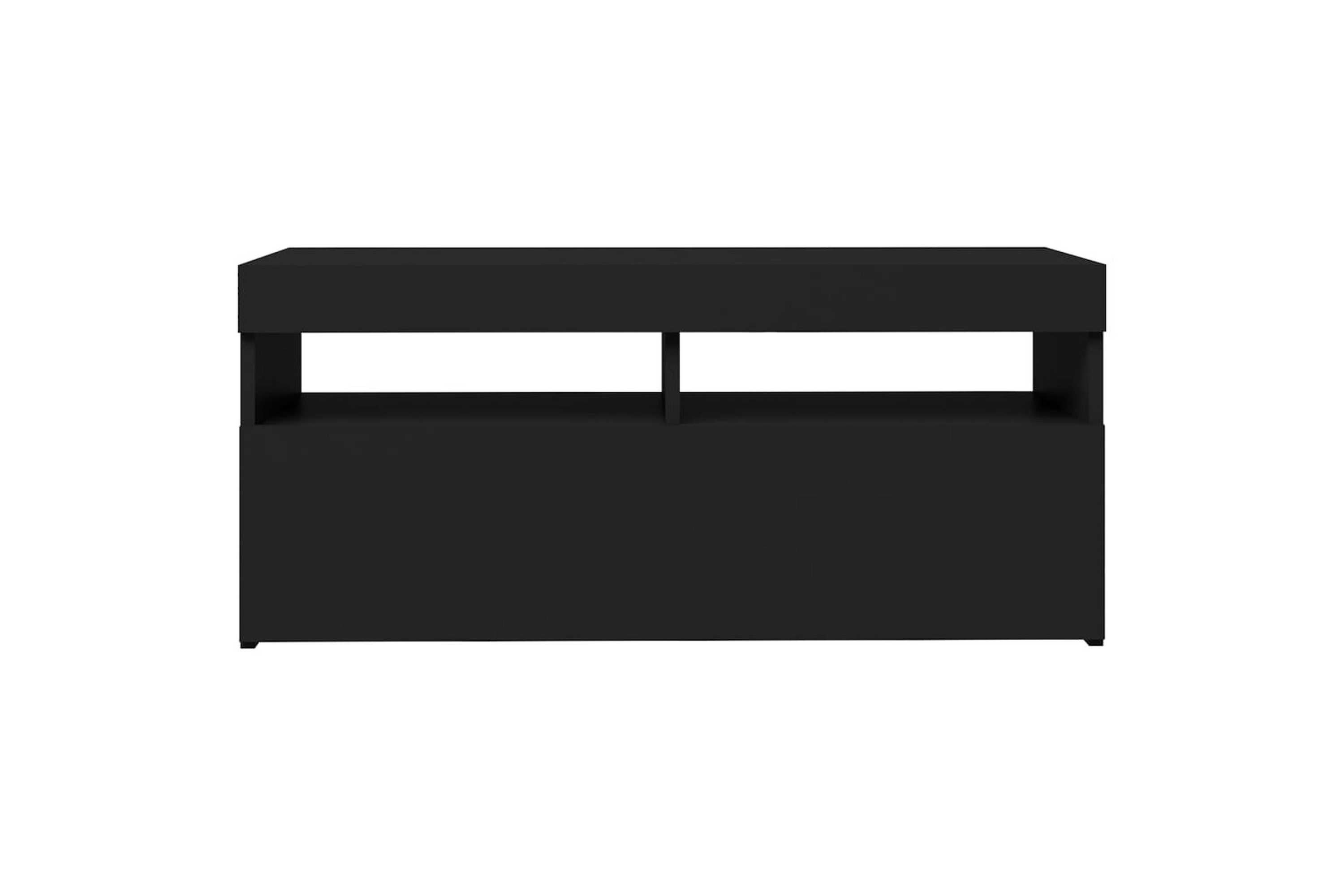 TV-benk med LED-lys svart 90x35x40 cm - Svart