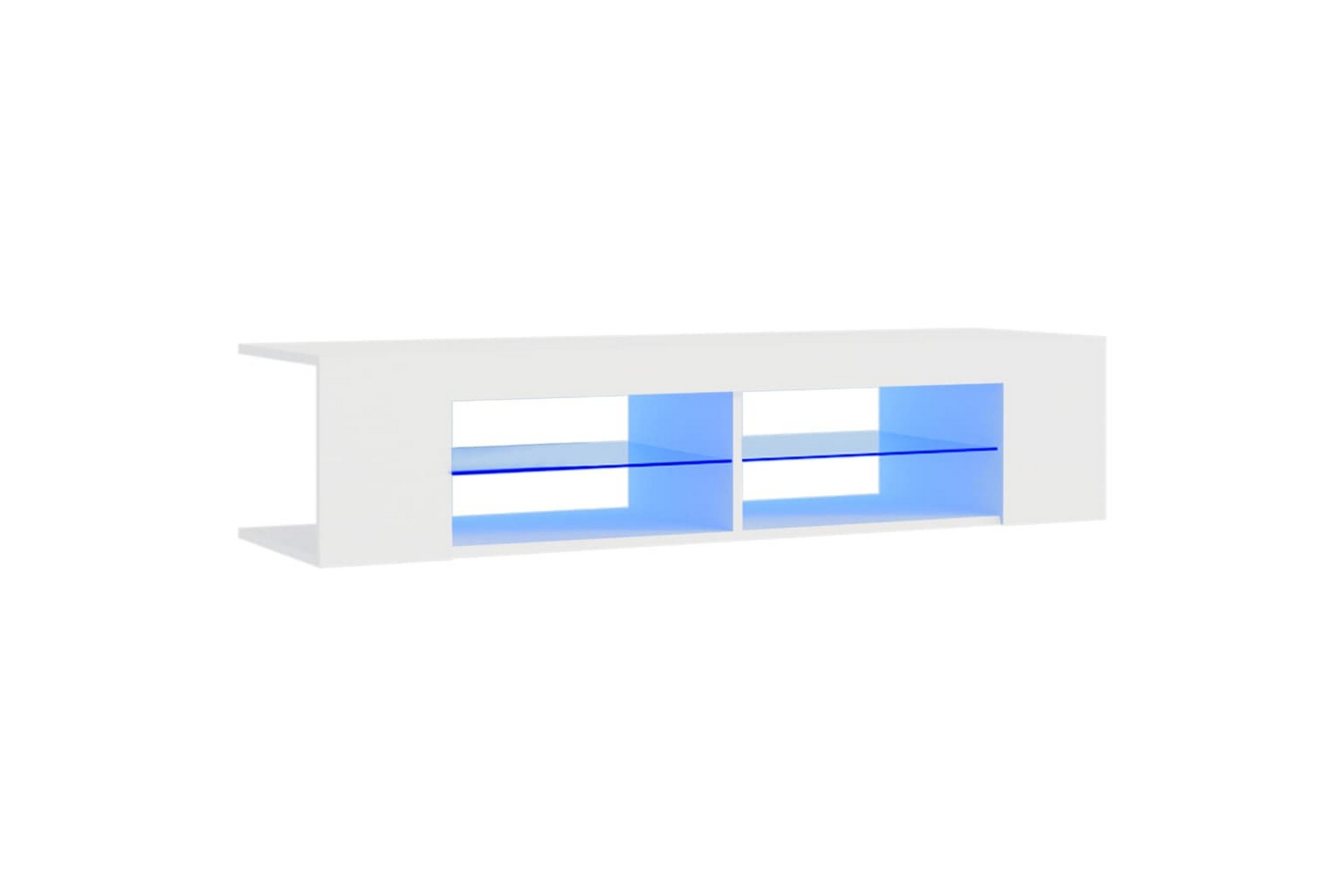 Be Basic TV-benk med LED-lys hvit 135x39x30 cm - Hvit