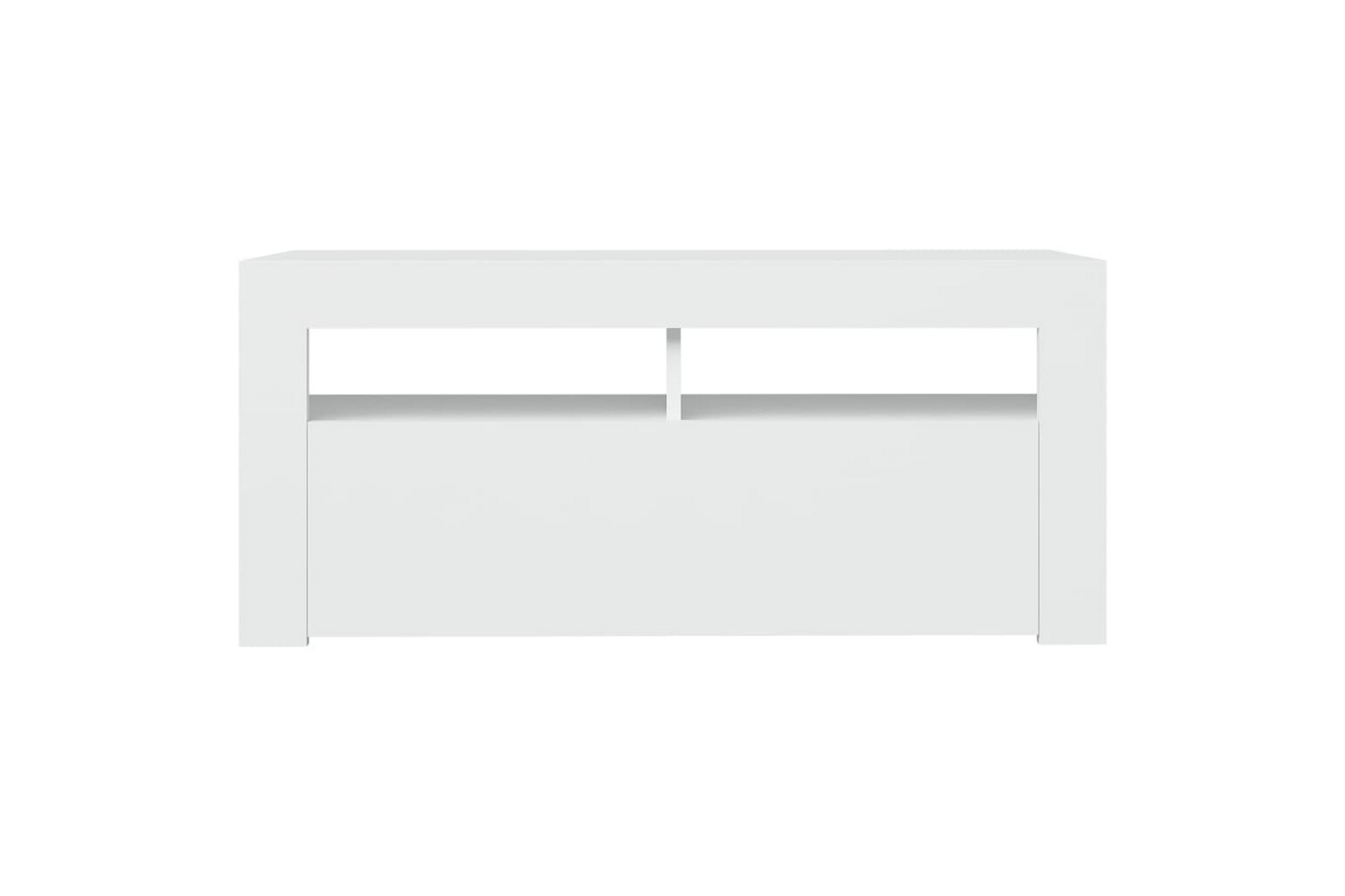 Be Basic TV-benk med LED-lys hvit 90x35x40 cm - Hvit