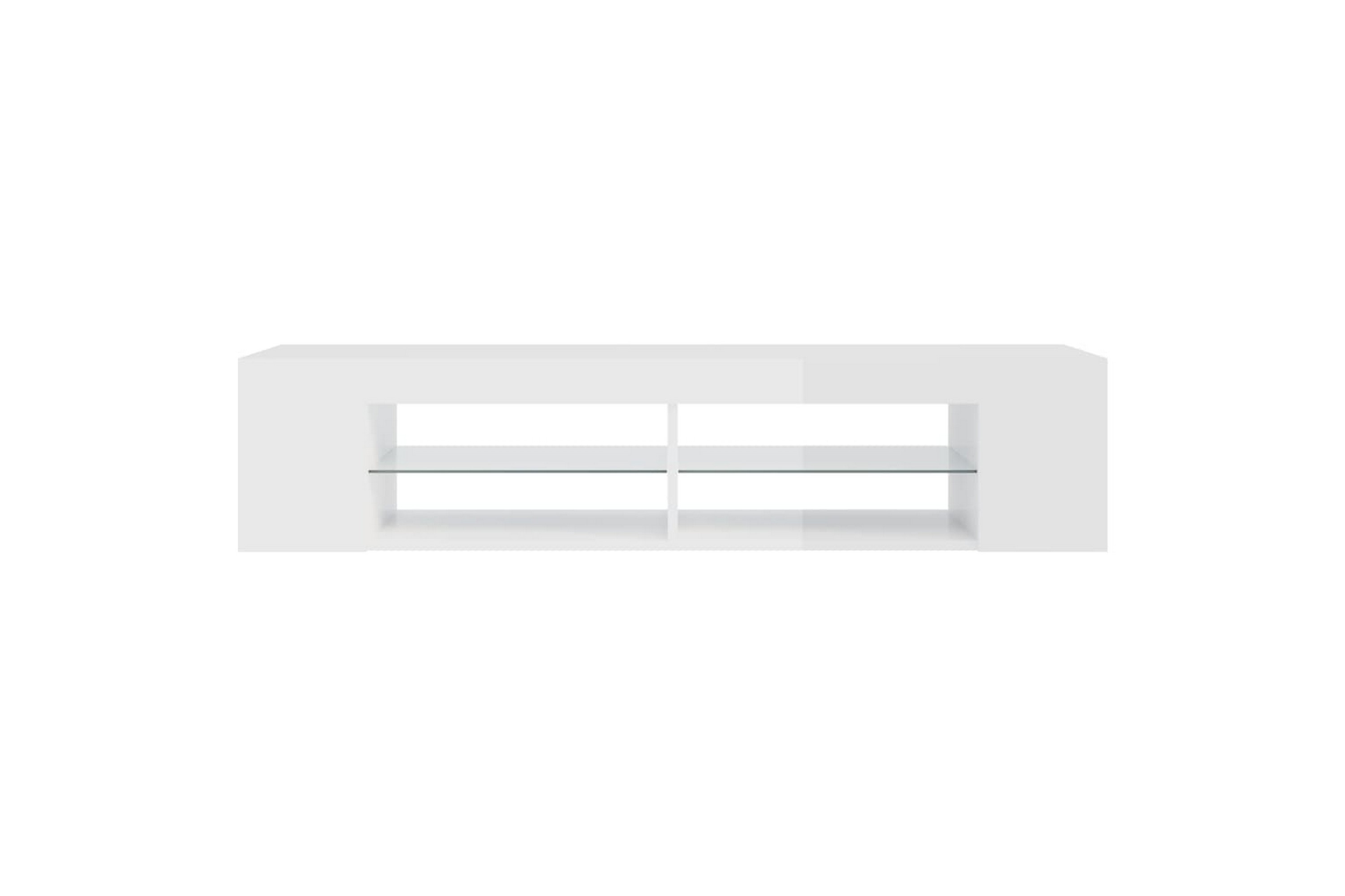 Be Basic TV-benk med LED-lys høyglans hvit 135x39x30 cm - Hvit