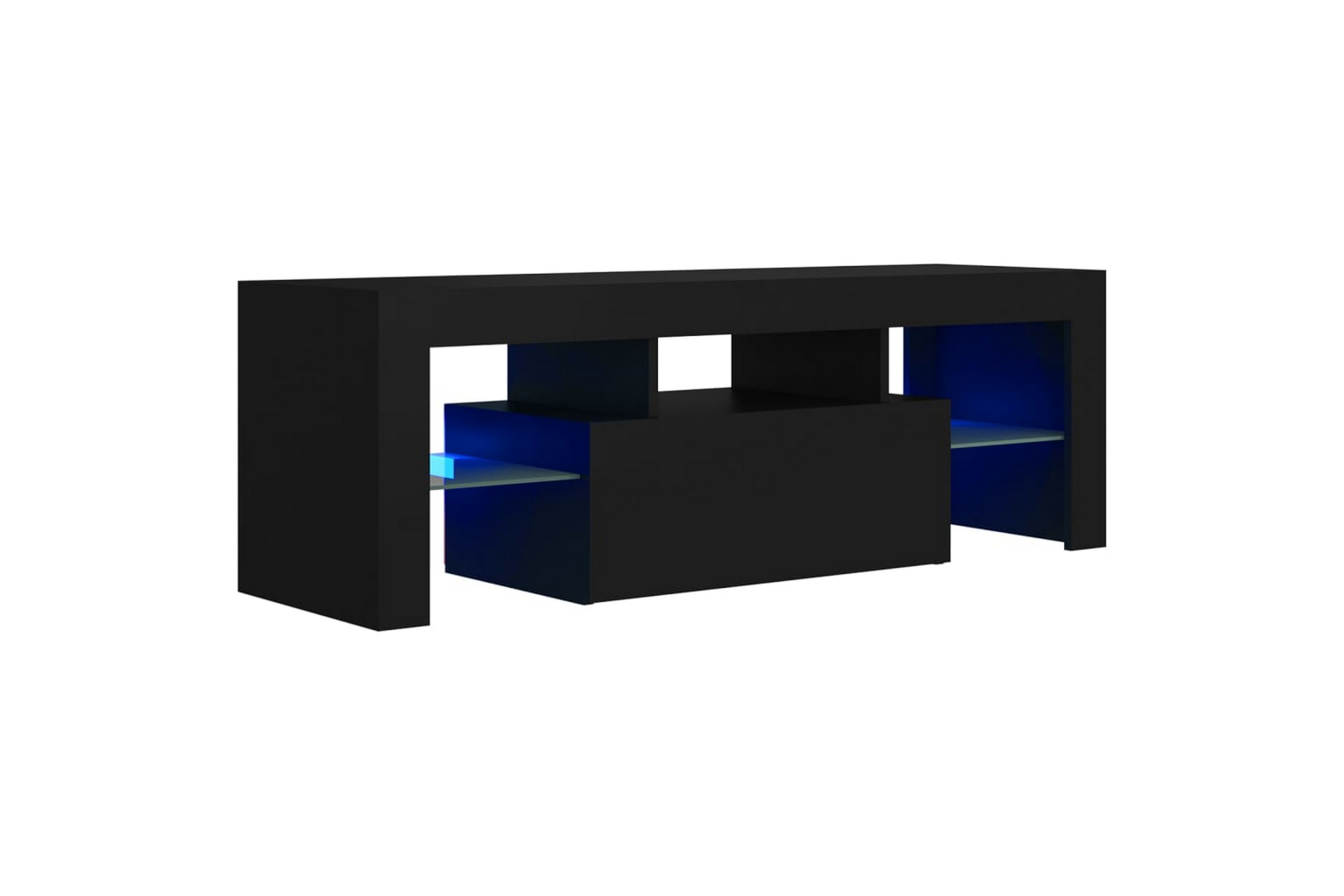 TV-benk med LED-lys svart 120x35x40 cm - Svart