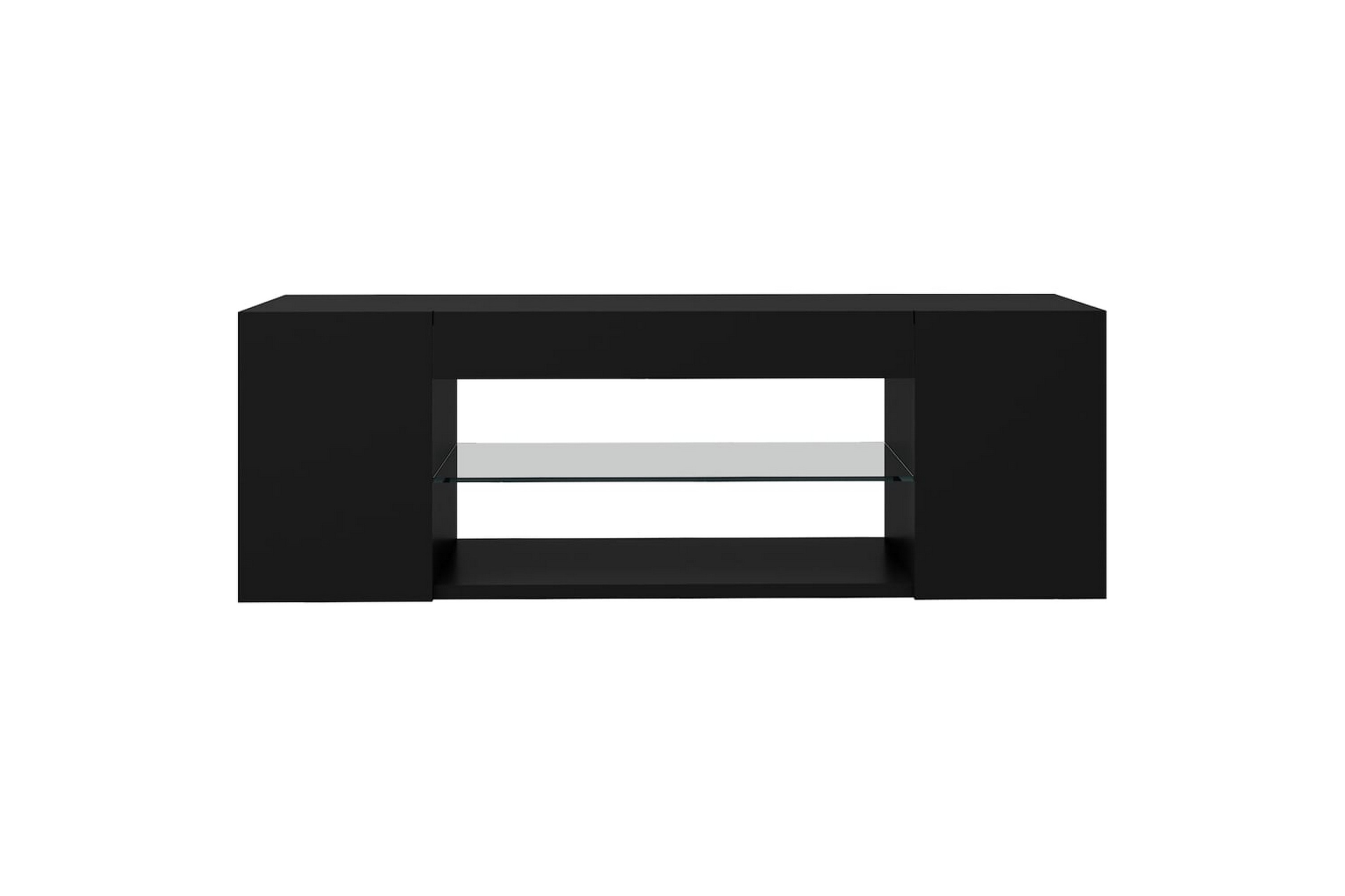 Be Basic TV-benk med LED-lys svart 90x39x30 cm - Svart