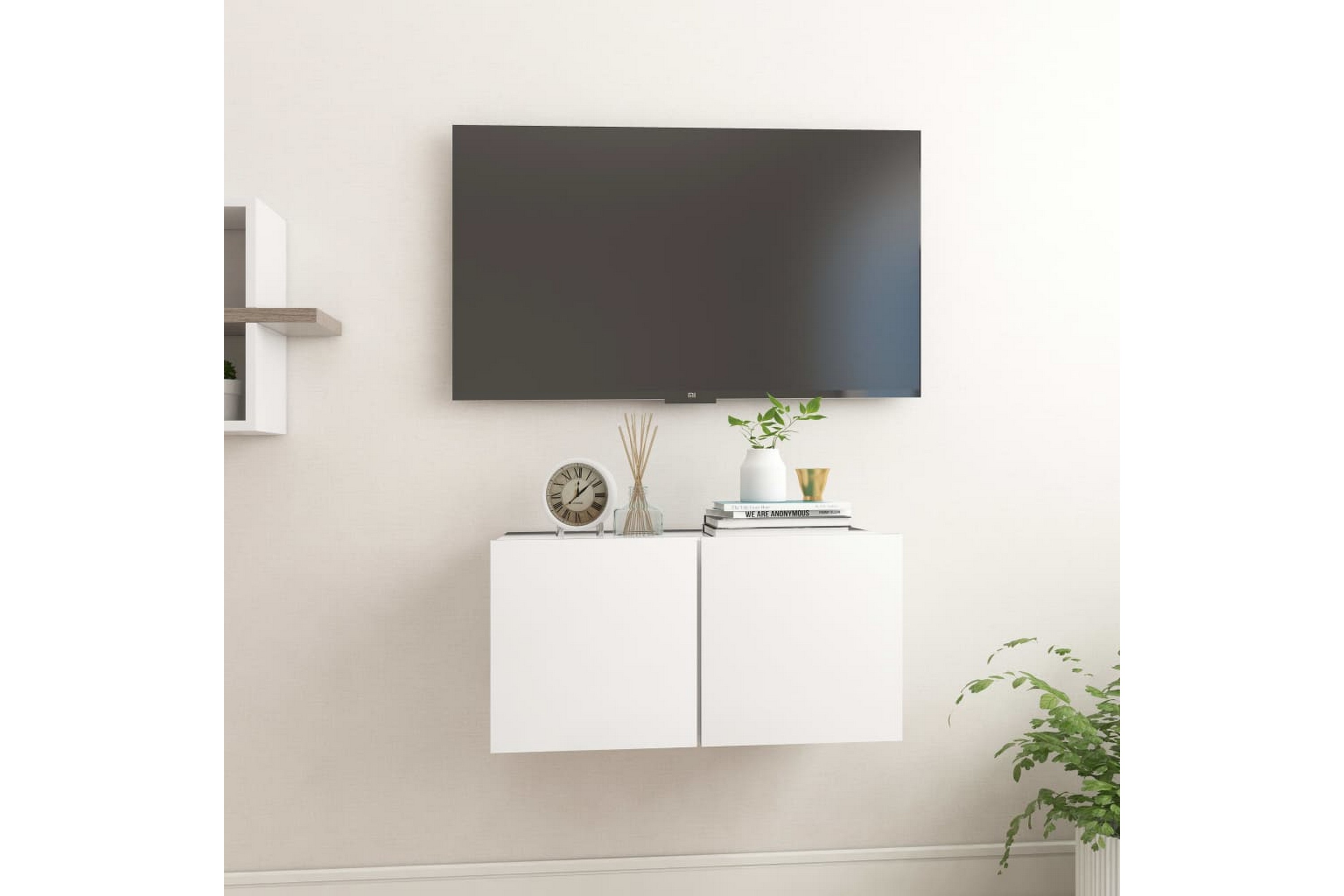 Be Basic Hengende TV-benk hvit 60x30x30 cm - Hvit