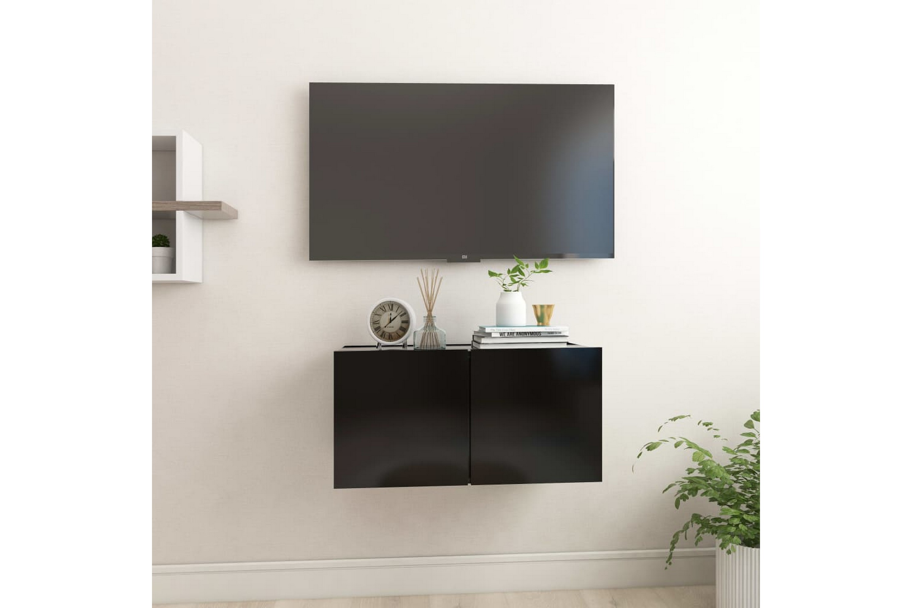 Be Basic Hengende TV-benk svart 60x30x30 cm - Svart