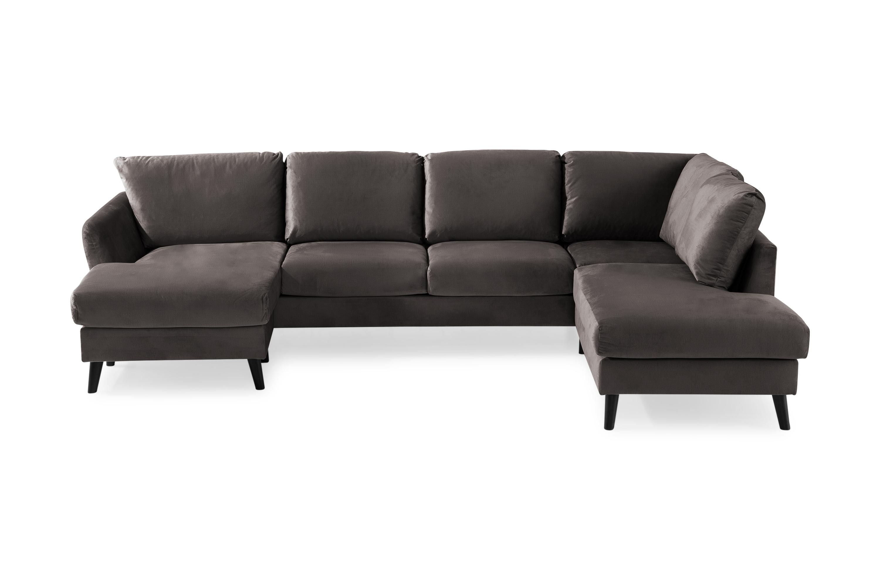 Concept 55 U-sofa Colt med Divan Venstre Fløyel - Mørkgrå