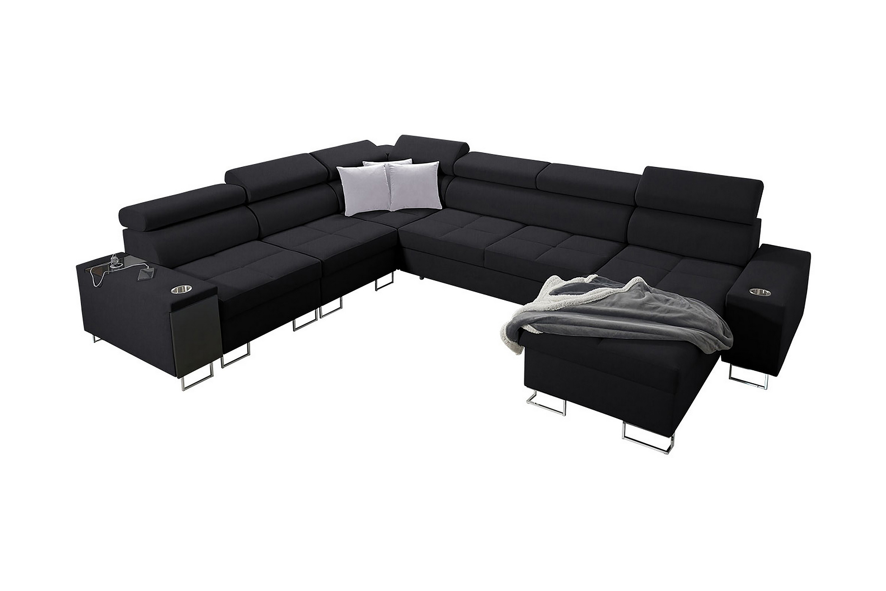 4-seters Hjørnesovesofa Torretta Høyre - Svart