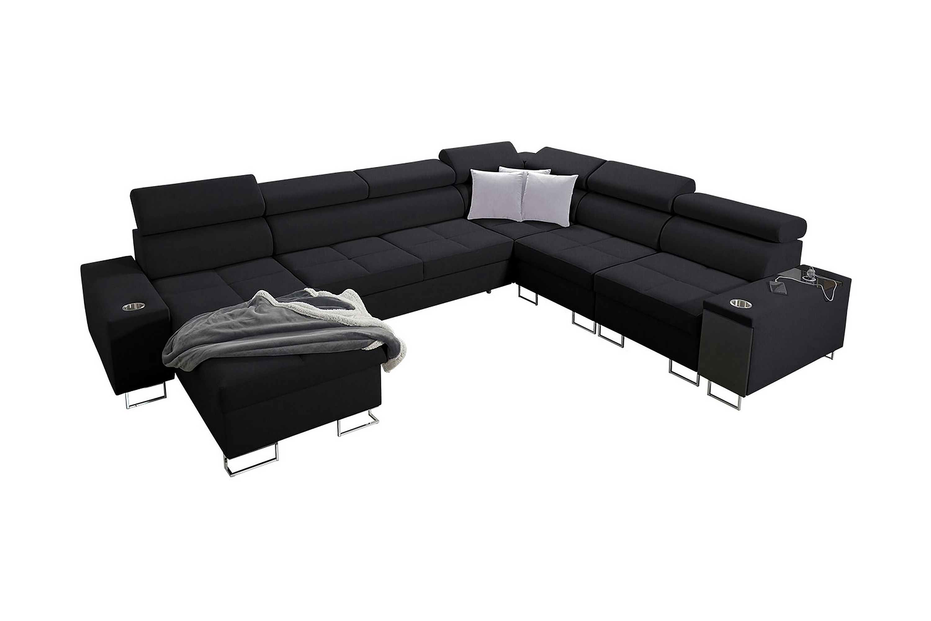 4-seters Hjørnesovesofa Torretta Venstre - Svart